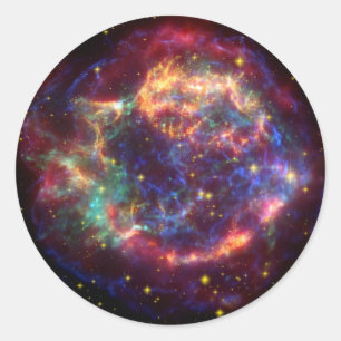 Sticker Rond Cassiopeia Galaxy Remnant Supernova