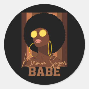 Sticker Rond Cassonade Soyez fières Femmes noires afro-américai