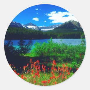 Sticker Rond Castilleja à fleurs sauvages