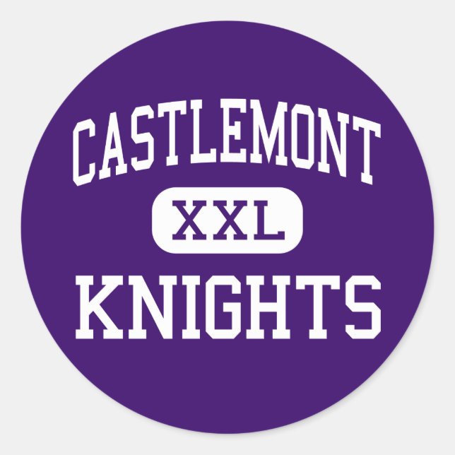 Sticker Rond Castlemont - Chevaliers - Haute - Oakland Californ (Devant)