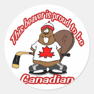 Sticker Rond Castor canadien
