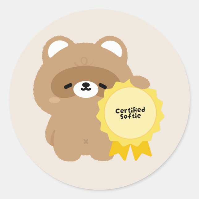 Sticker Rond Castor tendre certifié (Devant)