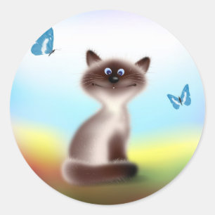 Sticker Rond Cat