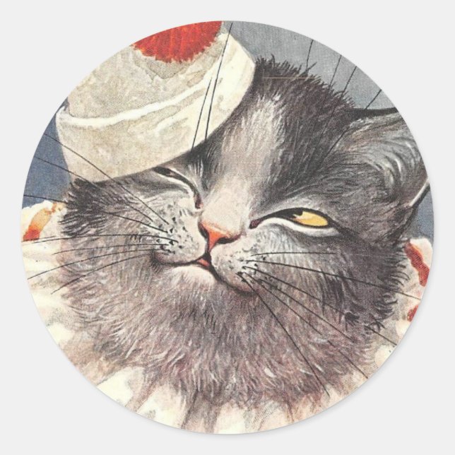 Sticker Rond Cat Clown by Arthur Thiele (Devant)