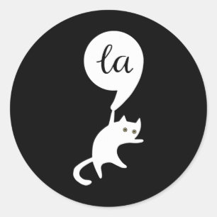 Sticker Rond Cat Comma La Kamala Harris Pour Président 2024 Ele