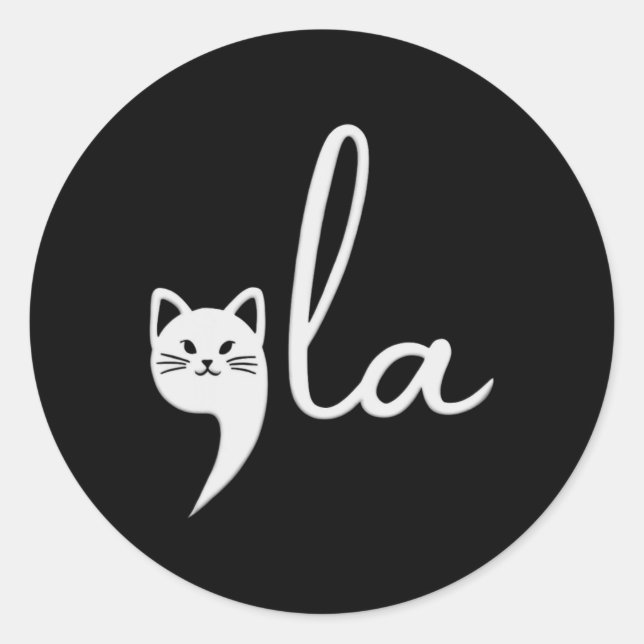 Sticker Rond Cat Comma-la Kamala Harris Président 2024 (Devant)