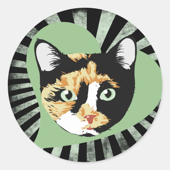 Sticker Rond Cat de Calico (Devant)