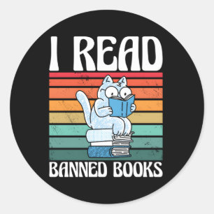 Sticker Rond Cat I Lire Livres Interdits Bookworts Lecture Livr