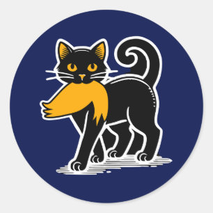 Sticker Rond Cat Ladies Kamala   Harris Walz 2024 Bleu
