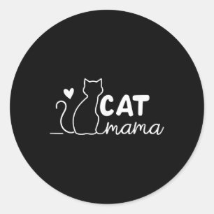 Sticker Rond Cat Mama I Love Cat Cat Maman Idée Cli Super Pour