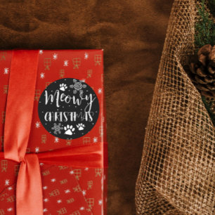 Sticker Rond CAT Noël présent, PET, Custom CAT