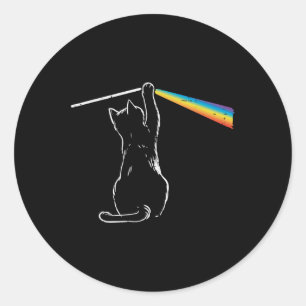 Sticker Rond Cat Rainbow Light Cool Prism Science Spectral Homm