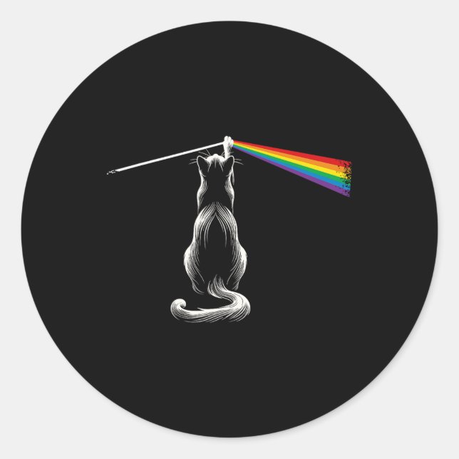 Sticker Rond Cat Rock Music Band Drôle Cat Rock Et Roll (Devant)