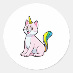 Sticker Rond Cat Unicorn