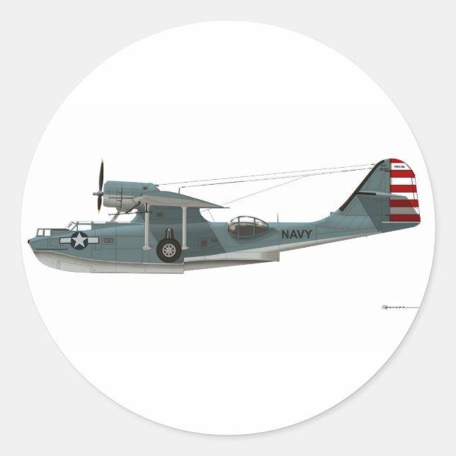 Sticker Rond Catalina PBY-5A consolidée (Devant)