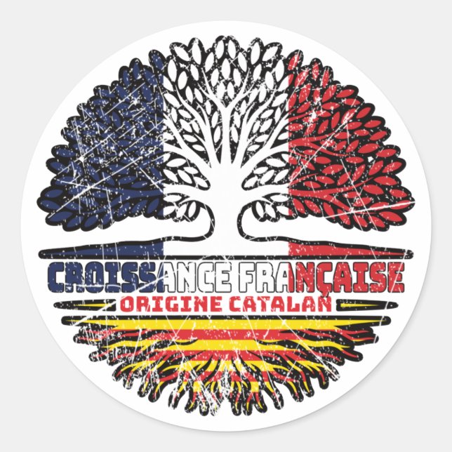 Sticker Rond Catalogne Catalan France Arbre (Devant)