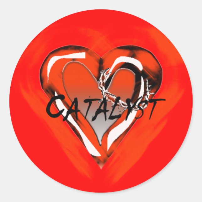 Sticker Rond Catalyseur rouge (Devant)