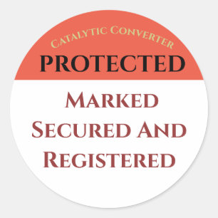 Sticker Rond Catalytic Converter Protégé, modifier le texte Sti
