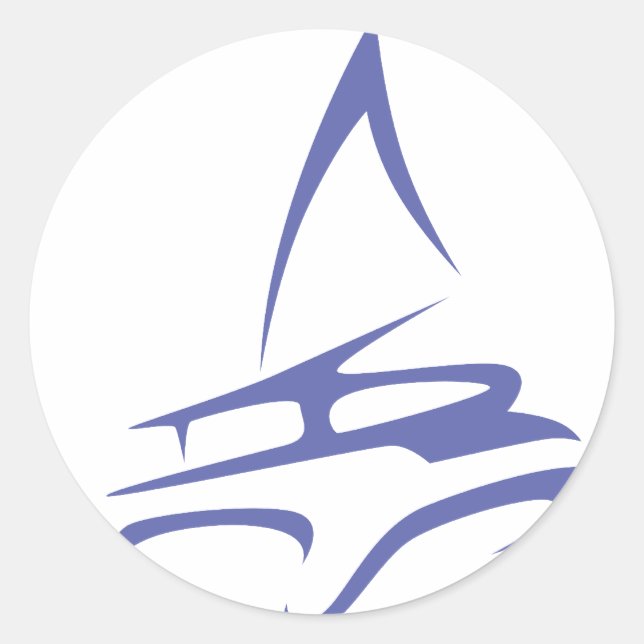 Sticker Rond Catamaran en style dessin de souhaits (Devant)