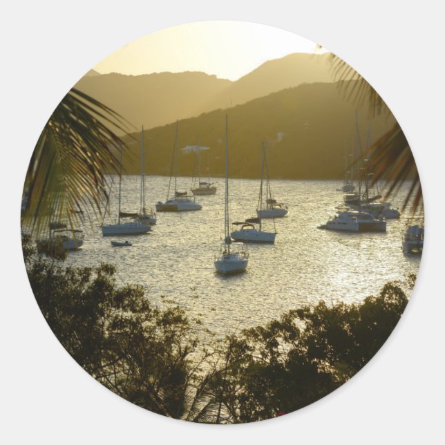 Sticker Rond Catamarans et sailboats (Devant)