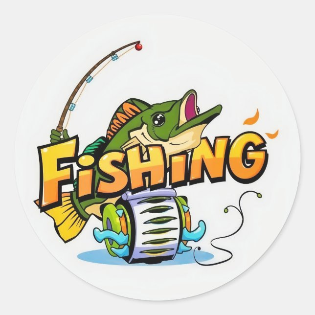 Sticker Rond Catch of the Day : Fun Fishing Adventure! (Devant)