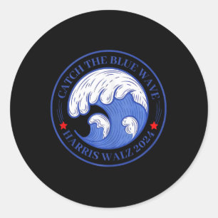 Sticker Rond Catch The Blue Wave Harris Wheimer Élection 2024 T