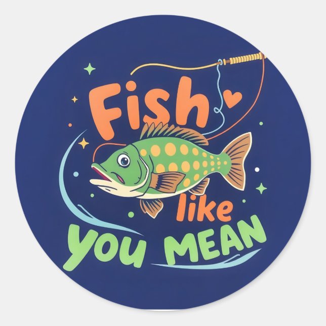 Sticker Rond Catch the Fun : Poissons comme vous le voulez (Devant)