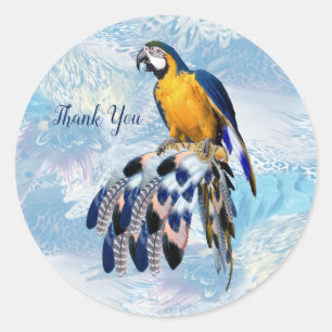Sticker Rond Catcher de rêve bleu exotique fixe