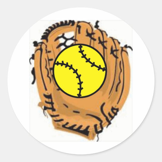 Sticker Rond Catcher de softball (Devant)