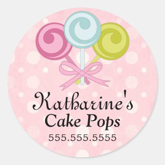 Sticker Rond Câteaux Pops Boulangerie Cachets (Devant)