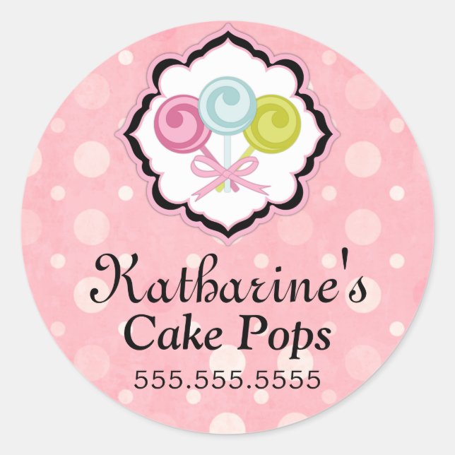 Sticker Rond Câteaux Pops Boulangerie Cachets (Devant)