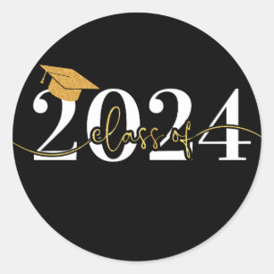 Sticker Rond Catégorie 2024 Noir et Or