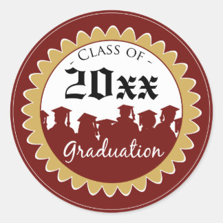 Sticker Rond Catégorie [ANNÉE] Graduation Invitation Phoque : r