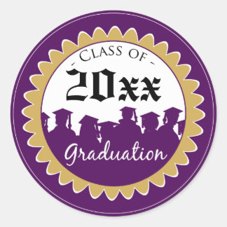 Sticker Rond Catégorie [ANNÉE] Graduation Invitation Phoque : v