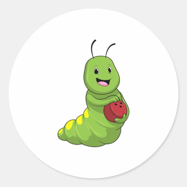 Sticker Rond Caterpillar au Bowling avec Bowling ball (Devant)