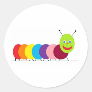 Sticker Rond Caterpillar heureux