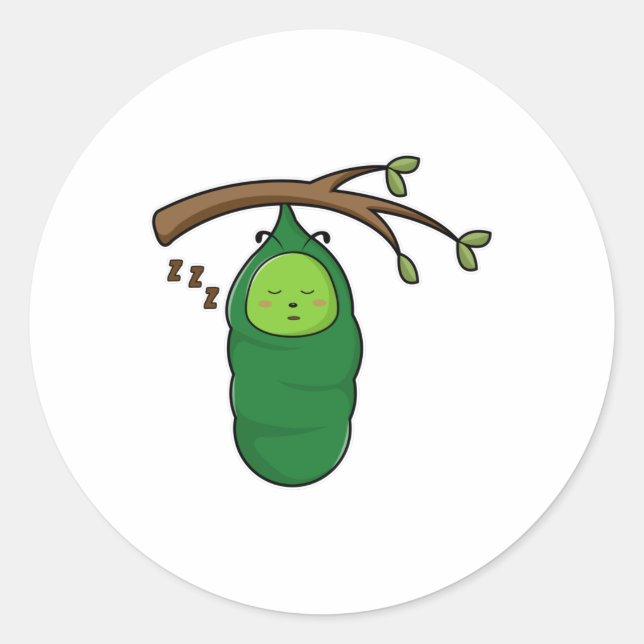 Sticker Rond Caterpillar sur arbre (Devant)