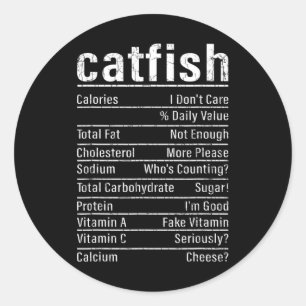 Sticker Rond Catfish Faits amusant Pêcheur Amoureux Pêche Graph