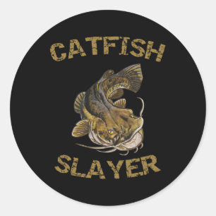 Sticker Rond Catfish Slayer Catfish Pour Catfish Fishman