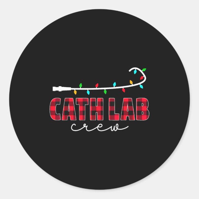 Sticker Rond Cath Lab Crew Cardiology Nurse Rad Tech Christmas  (Devant)