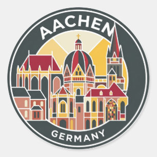Sticker Rond Cathédrale d'Aix-la-Chapelle Allemagne