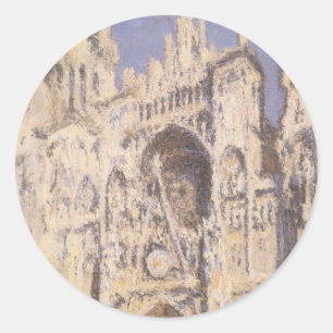 Sticker Rond Cathédrale de Rouen, Harmonie bleue or par Claude