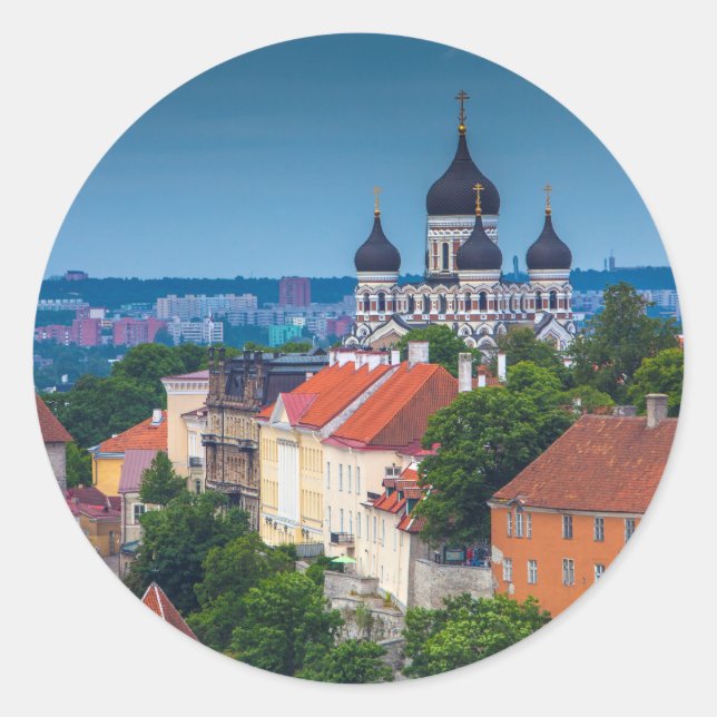Sticker Rond Cathédrale et cityscape | Estonia (Devant)