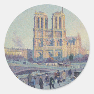 Sticker Rond Cathédrale Notre-Dame Paris France Peinture classi