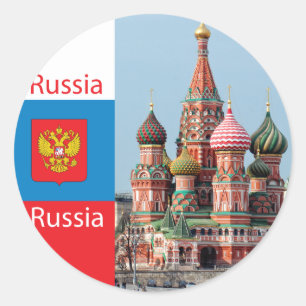 Sticker Rond Cathédrale Saint-Basile. Russie