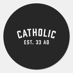 Sticker Rond Catholique Ad 33 Christian Religious