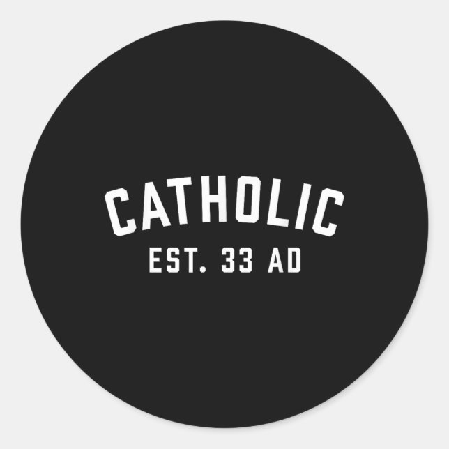 Sticker Rond Catholique Ad 33 Christian Religious (Devant)