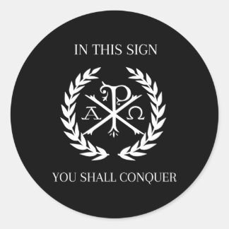 Sticker Rond Catholique Chi Rho Alpha Omega