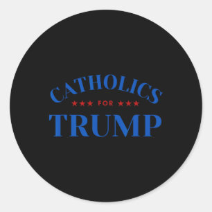 Sticker Rond Catholiques pour Trump Élection Usa