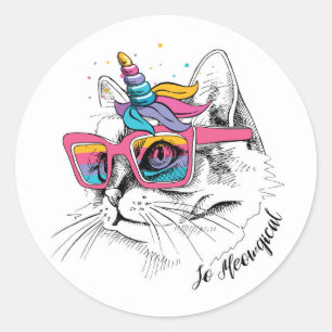 Sticker Rond Caticorn So Meowgical